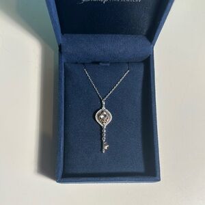 Disney Enchanted Fine Jewelry Silver Aurora Key Pendant Necklace